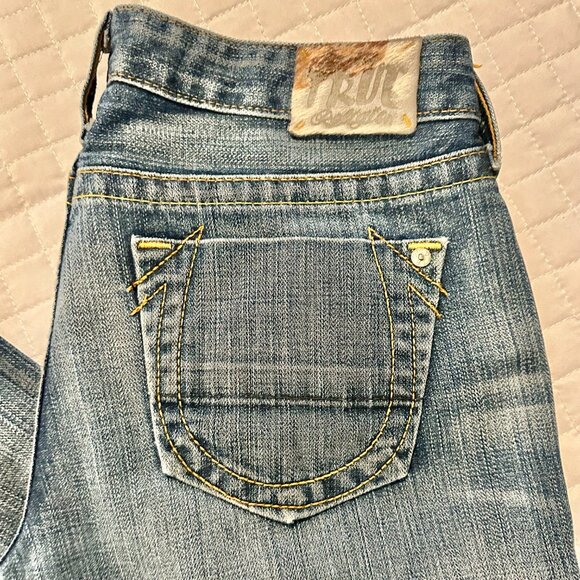 True Religion Kingston 100% Cotton Denim Womens Straight Leg Capri Button Fly 27 - Picture 7 of 16
